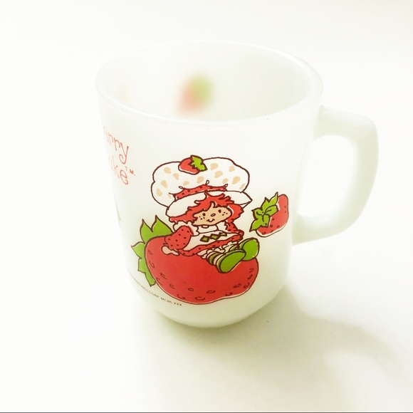 Vintage Strawberry Shortcake Mug Cup Milk Glass